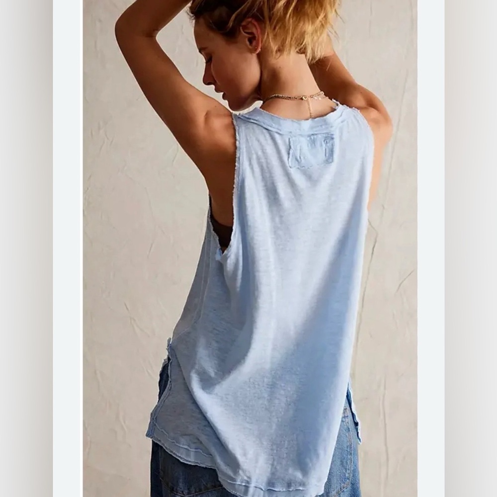 Free People Movement Oversized Tank Blue Size Small